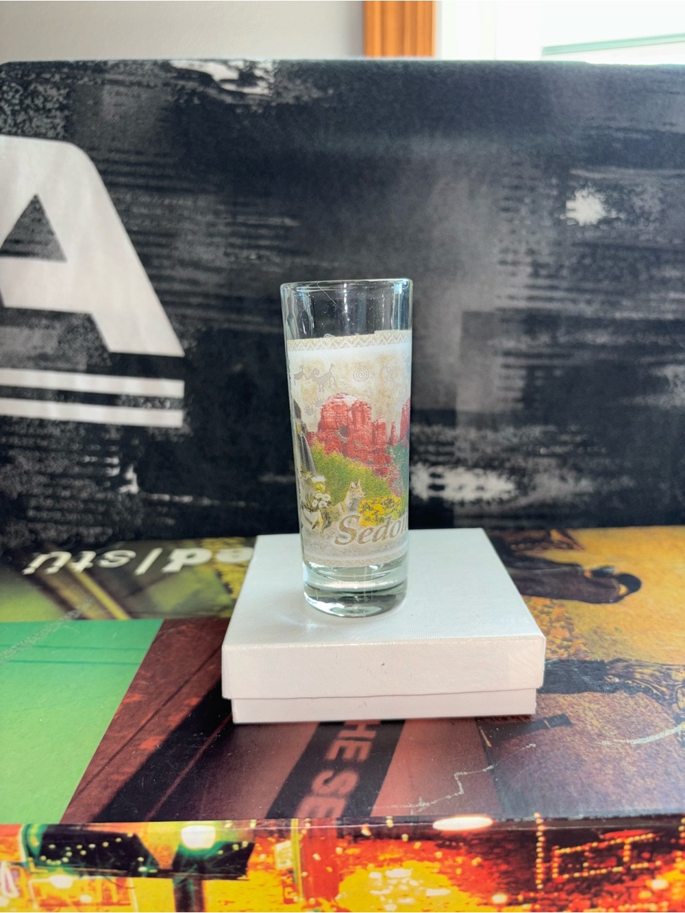 Vintage Sedona Arizona Red Rocks Tall Shooter Shot Glass Souvenir